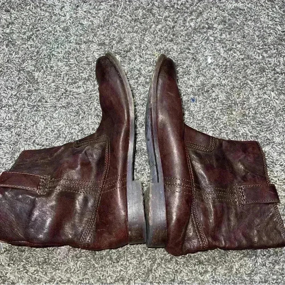 Frye Dark Brown Anna Shortie Boots Pull-on Short Booties Sz 8.5M - Picture 7 of 9